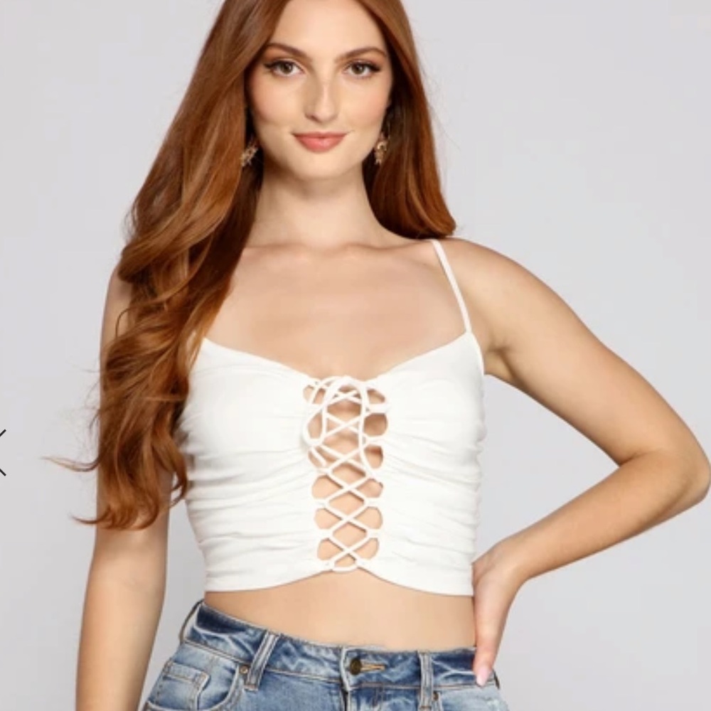 Windsor Lace Up Crop Top